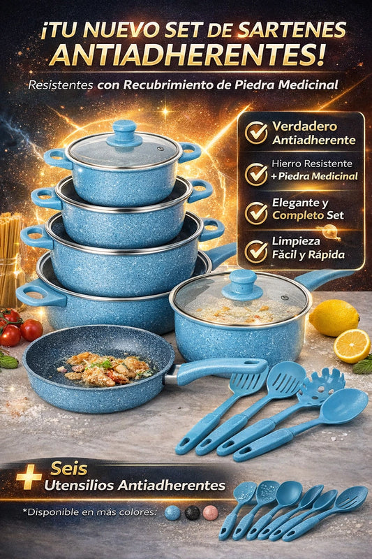 🍳Set de 13 Piezas Antiadherentes | Cocina perfecta sin que nada se pegue