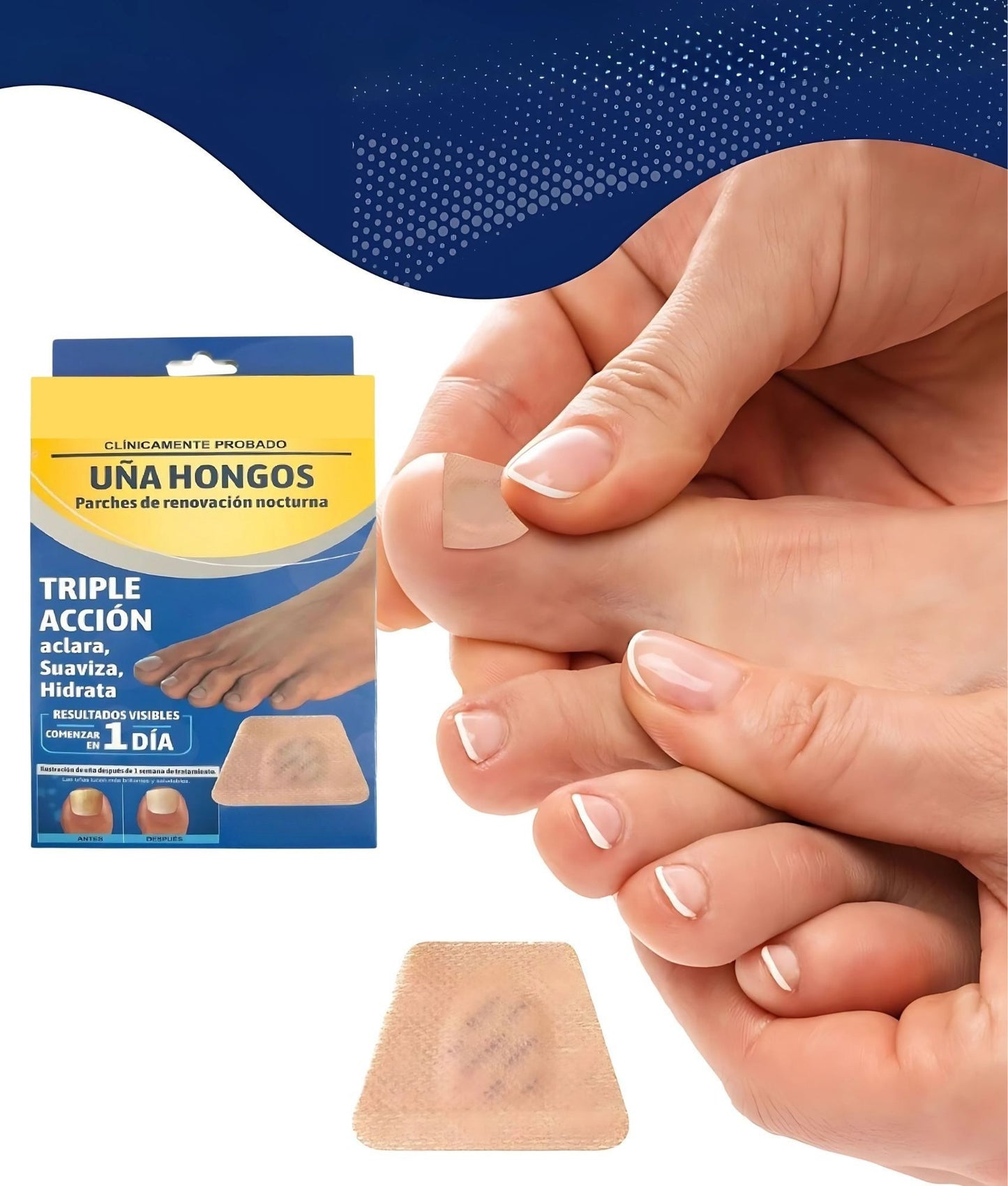 Parches antifúngicos – Solución práctica que elimina hongos y renueva tus uñas